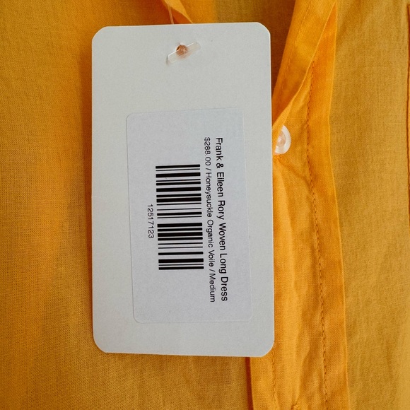 NWT FRANK & EILEEN rory woven long dress in honeysuckle organic voile - Picture 5 of 5